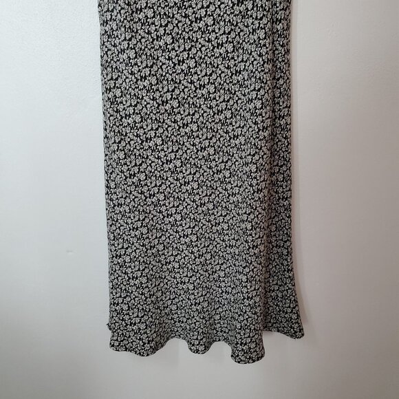 Casual Corner Dress Black Floral Size 8 Size Zip Lined - Picture 4 of 13